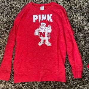 Size small. Pink Victoria Secret. Husker long sleeve crew new.